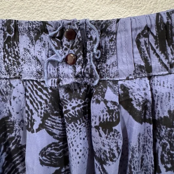 Anthropologie Blue Floral A-Line Skirt - Picture 3 of 16